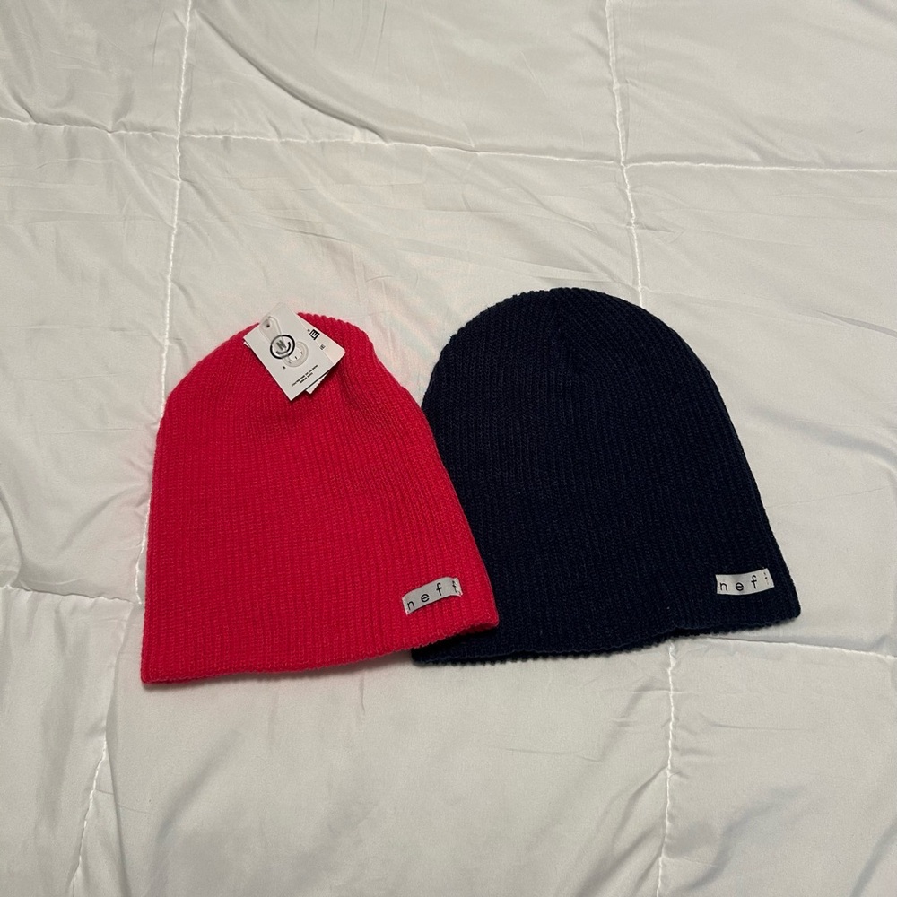 Neff Kids Beanie Set - Pink and Black